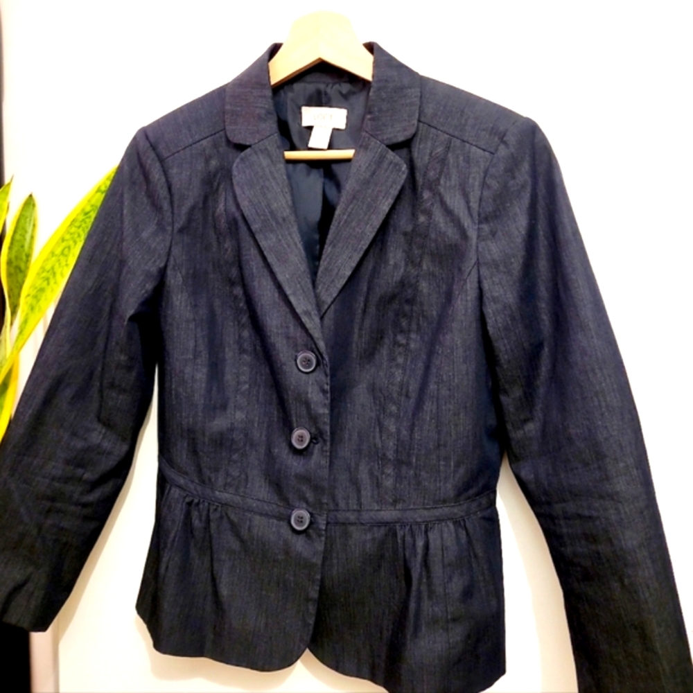LOFT Chambray Peplum Jacket - NWOT!